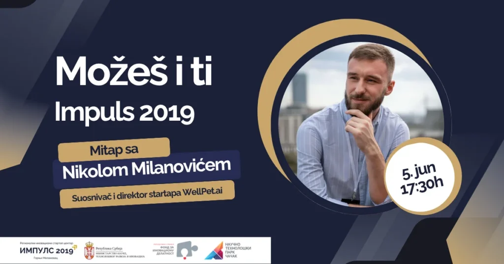 Nikola Milovanović -suosnivač i direktor startapa WellPet.ai, govornik na Impuls 2019 mitapu Možeš i ti